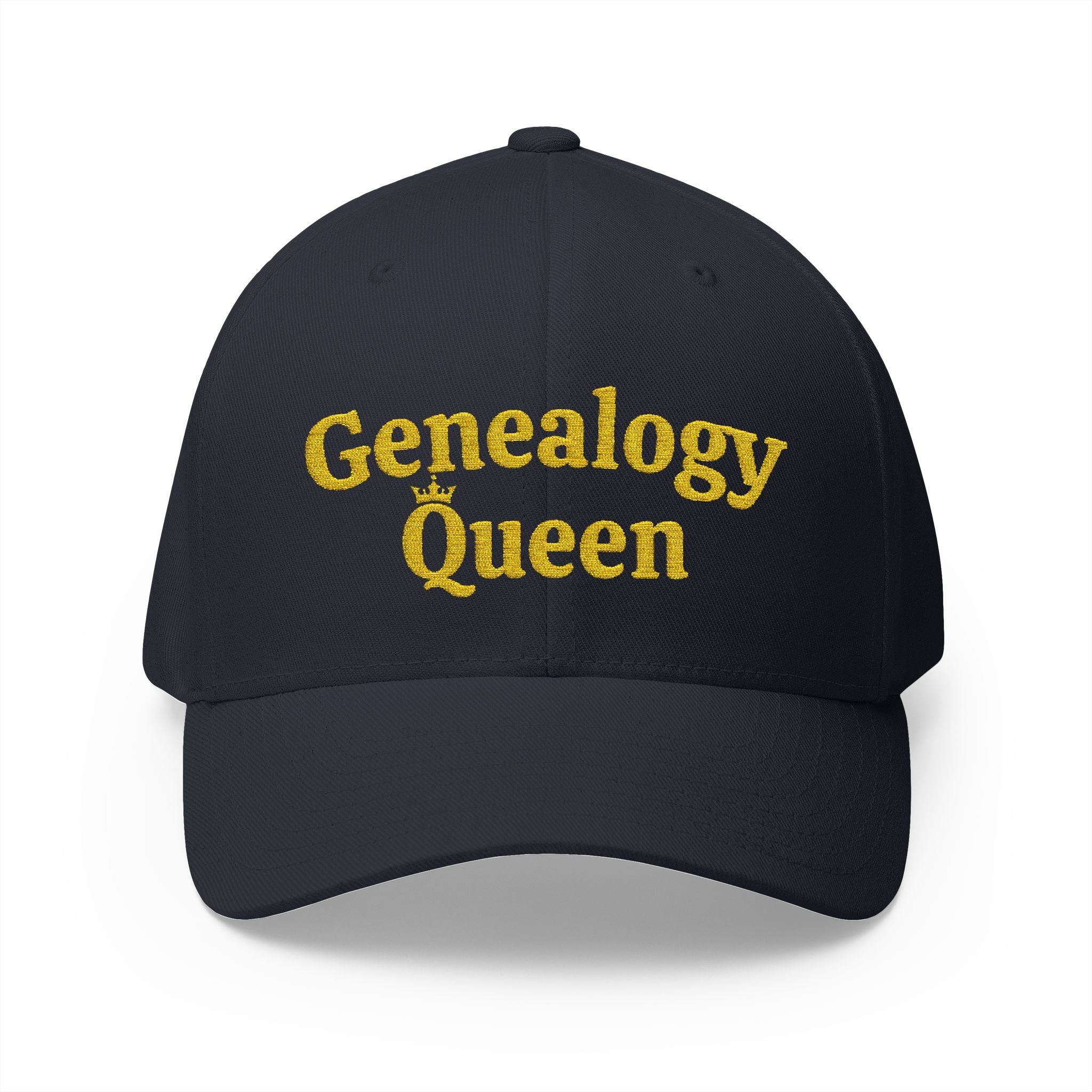 Genealogy Queen Embroidered Cap in Dark Navy by Genealogy Keepsakes