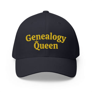 Genealogy Queen Embroidered Cap in Dark Navy by Genealogy Keepsakes