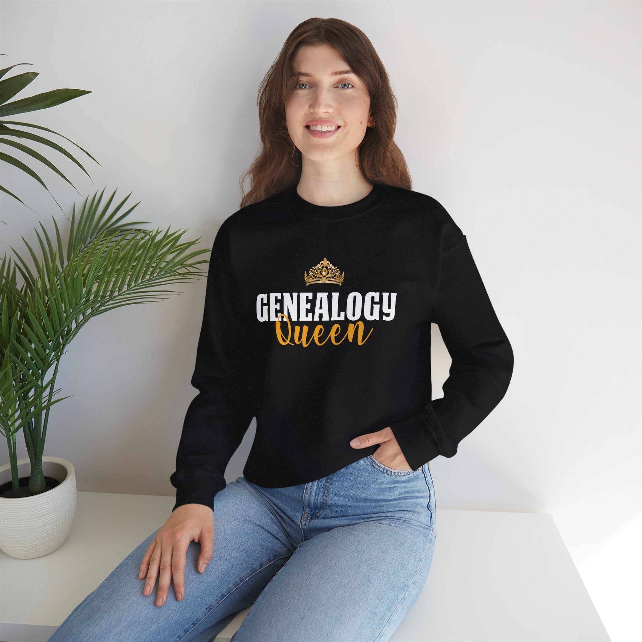 Genealogy Queen Sweatshirt in Black by Genealogy Keepsakes