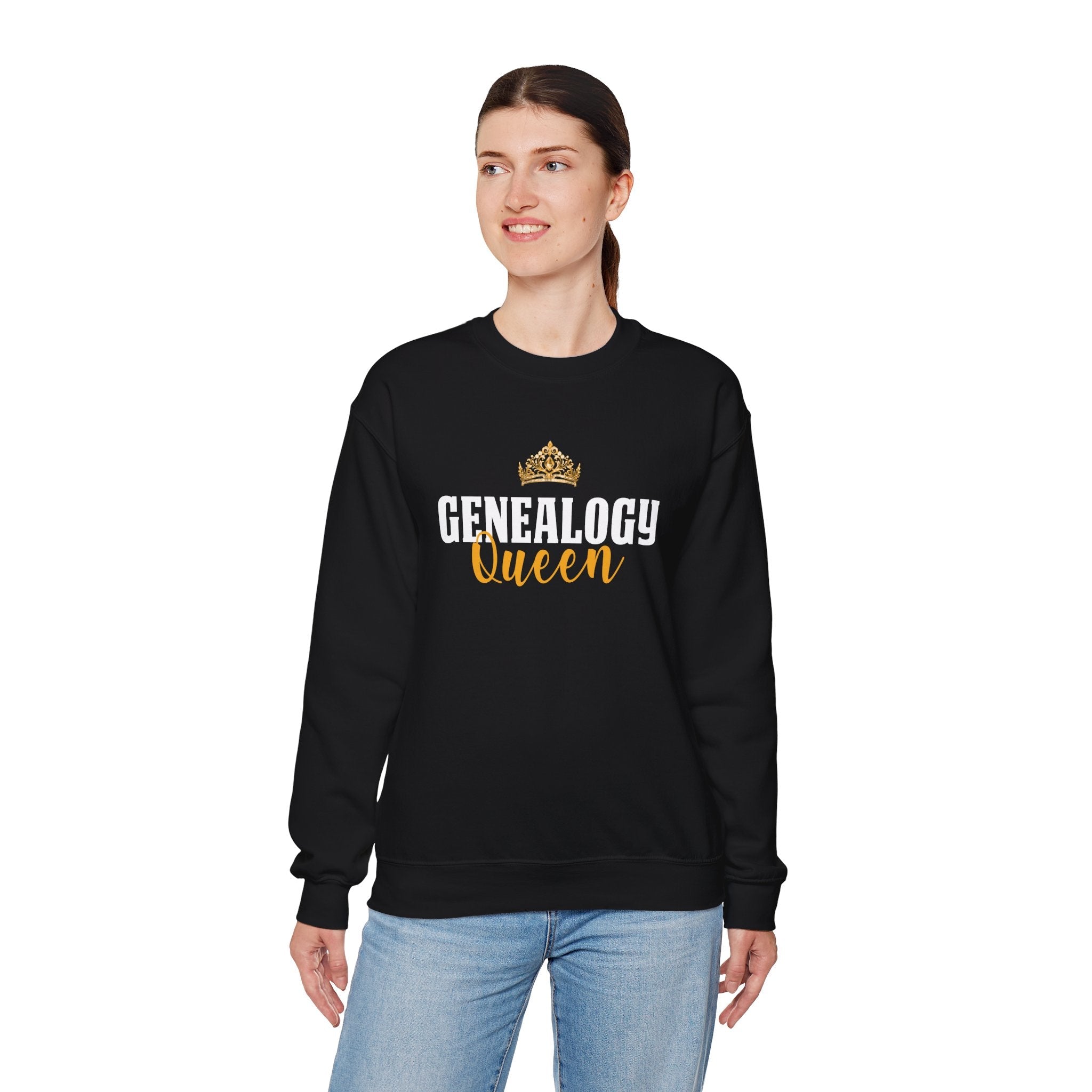 Genealogy Queen Sweatshirt in Black by Genealogy Keepsakes