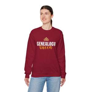 Genealogy Queen Sweatshirt in Cardinal Red by Genealogy Keepsakes