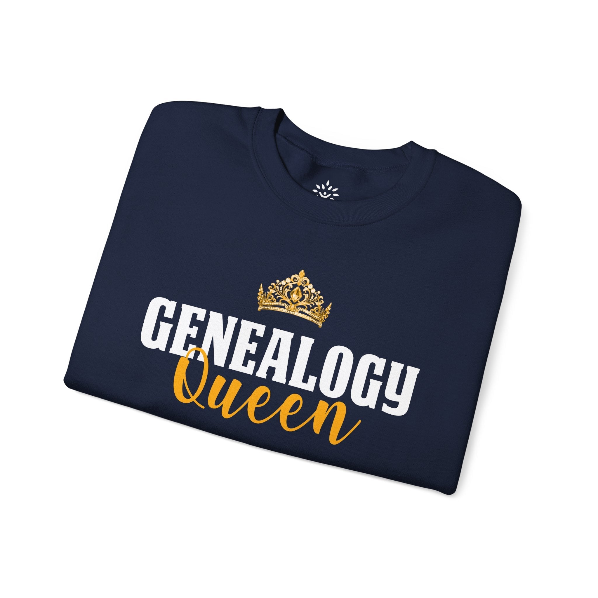 Genealogy Queen Sweatshirt in Navy by Genealogy Keepsakes