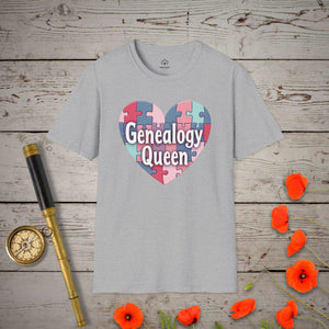Genealogy Queen T-Shirt in Sport Grey by Genealogy Keepsakes