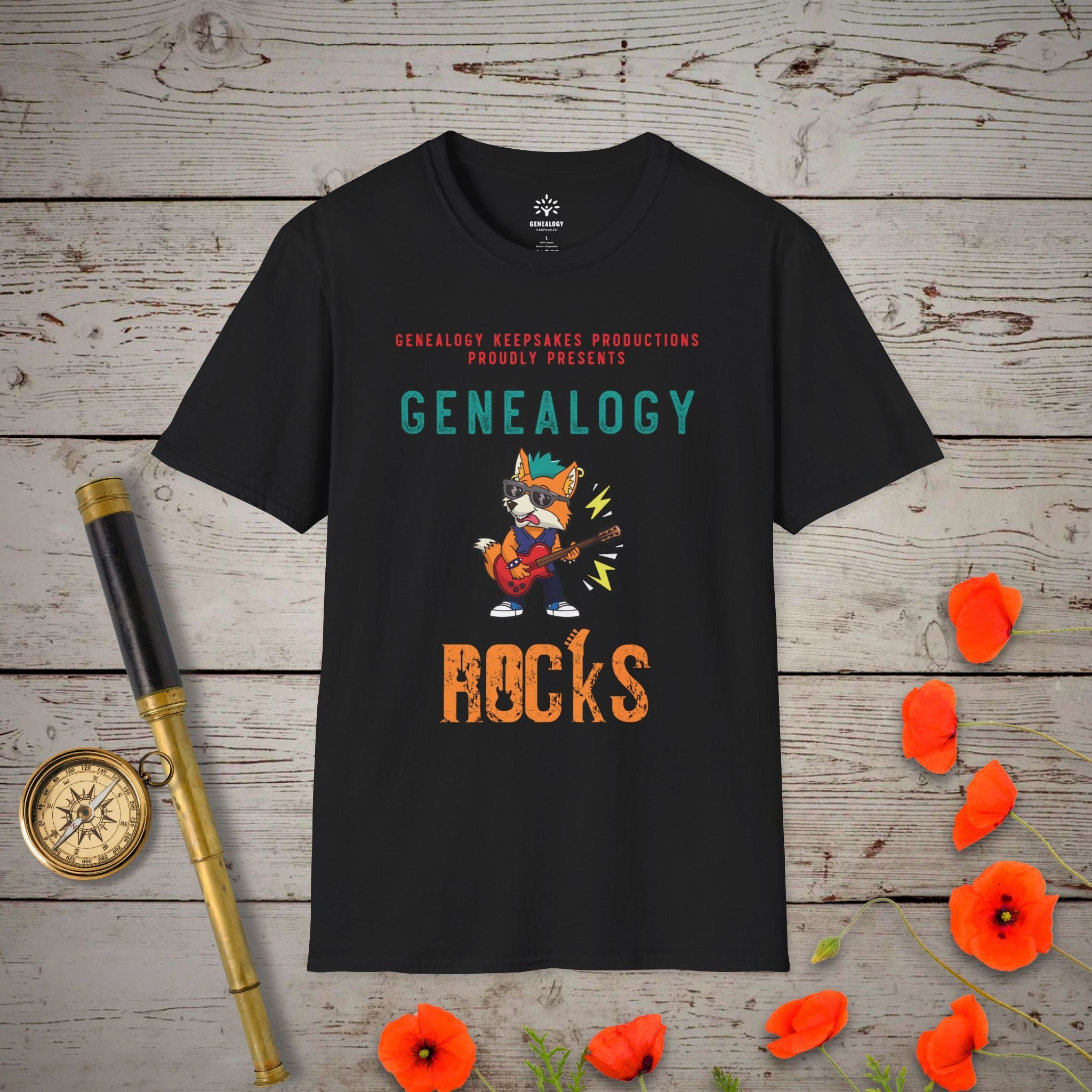 Genealogy Rocks T-Shirt in Black by Genealogy Keepsakes