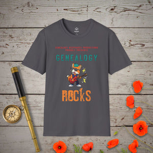 Genealogy Rocks T-Shirt in Charcoal by Genealogy Keepsakes