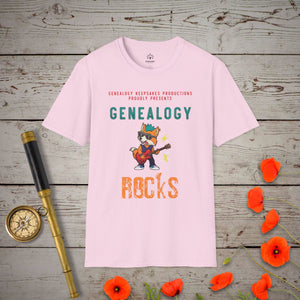 Genealogy Rocks T-Shirt in Light Pink by Genealogy Keepsakes