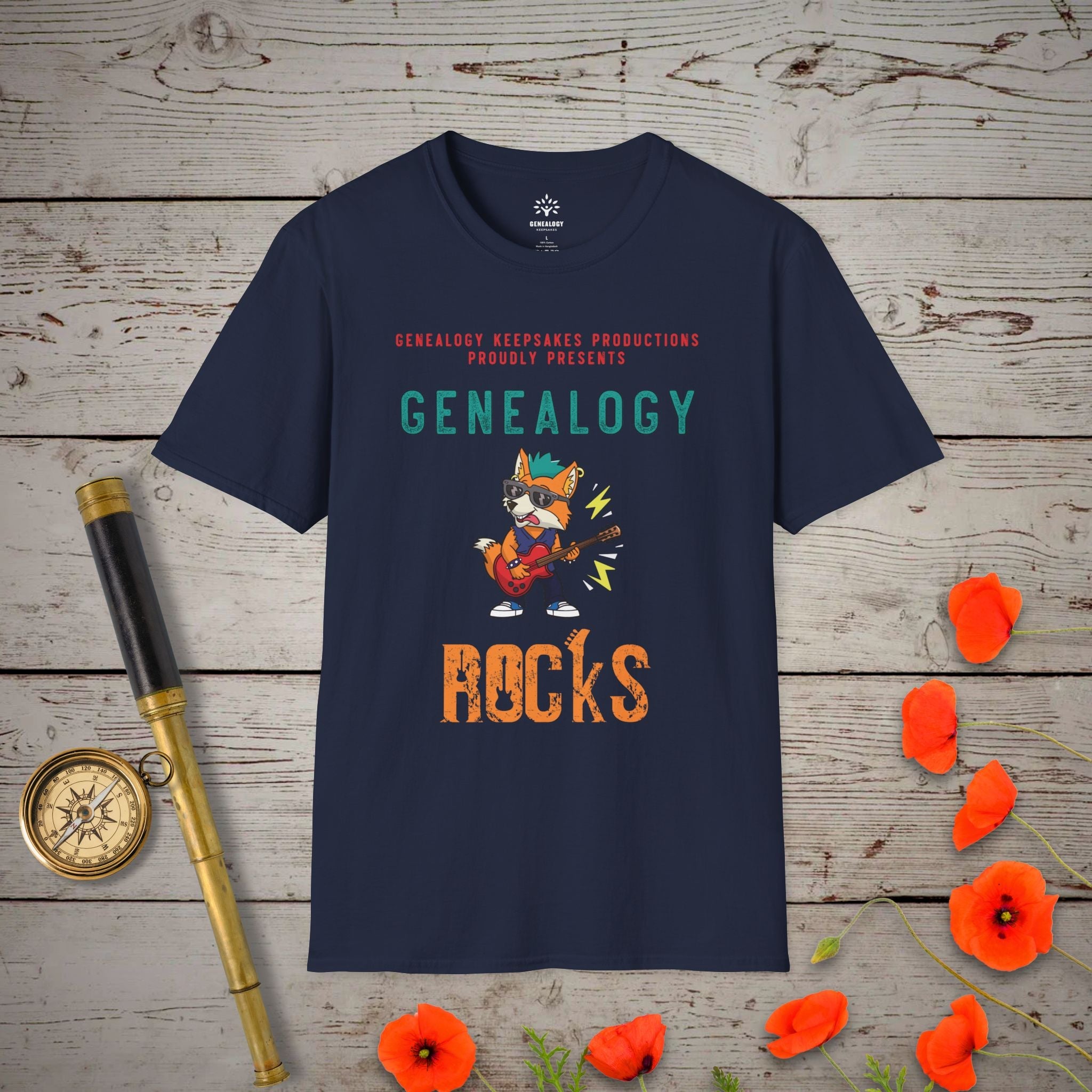 Genealogy Rocks T-Shirt in Navy by Genealogy Keepsakes