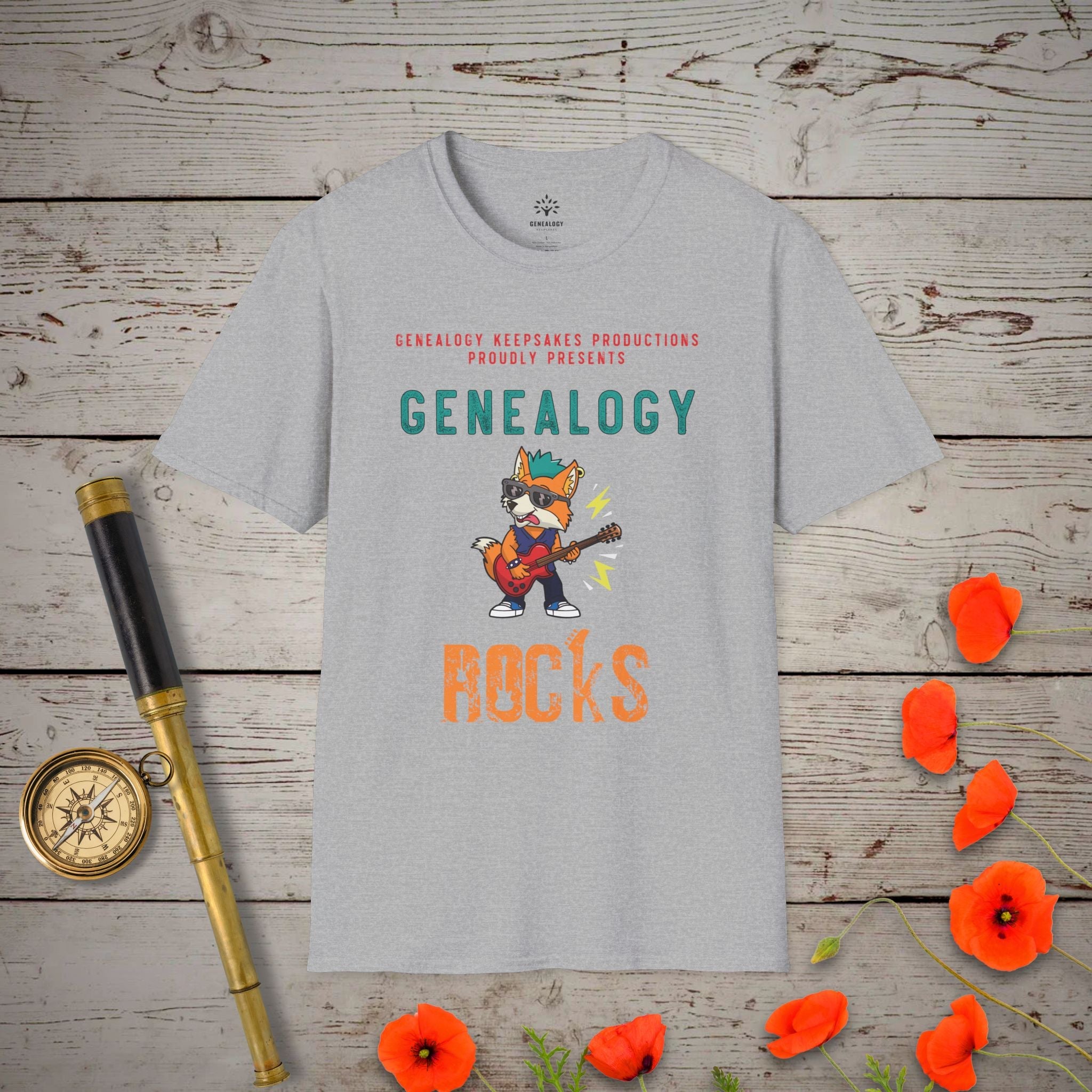 Genealogy Rocks T-Shirt in Sport Grey by Genealogy Keepsakes