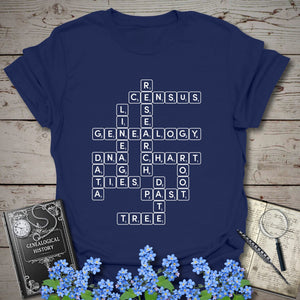 Genealogy Scrabble T-Shirt in Navy by Genealogy Keepsakes