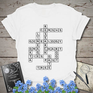Genealogy Scrabble T-Shirt in White by Genealogy Keepsakes