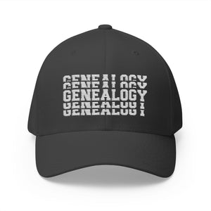 Genealogy Stacked Embroidered Cap in Dark Grey by Genealogy Keepsakes