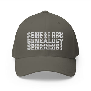 Genealogy Stacked Embroidered Cap in Olive by Genealogy Keepsakes