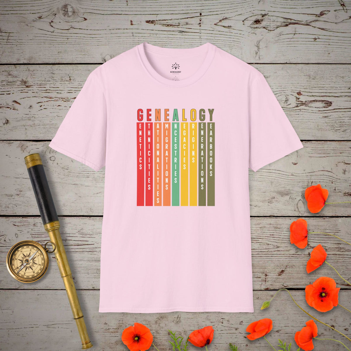 Genealogy T-Shirt - Genealogy Keepsakes Custom Genealogy Gift - Light Pink S