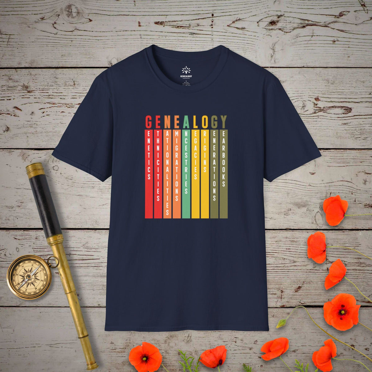 Genealogy T-Shirt - Genealogy Keepsakes Custom Genealogy Gift - Navy S