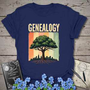Genealogy T-Shirt in Navy by Genealogy Keepsakes