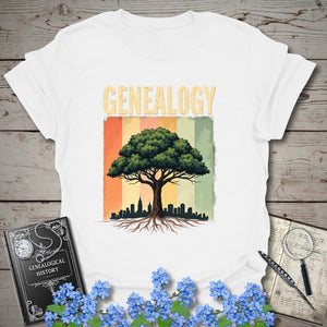 Genealogy T-Shirt in White by Genealogy Keepsakes