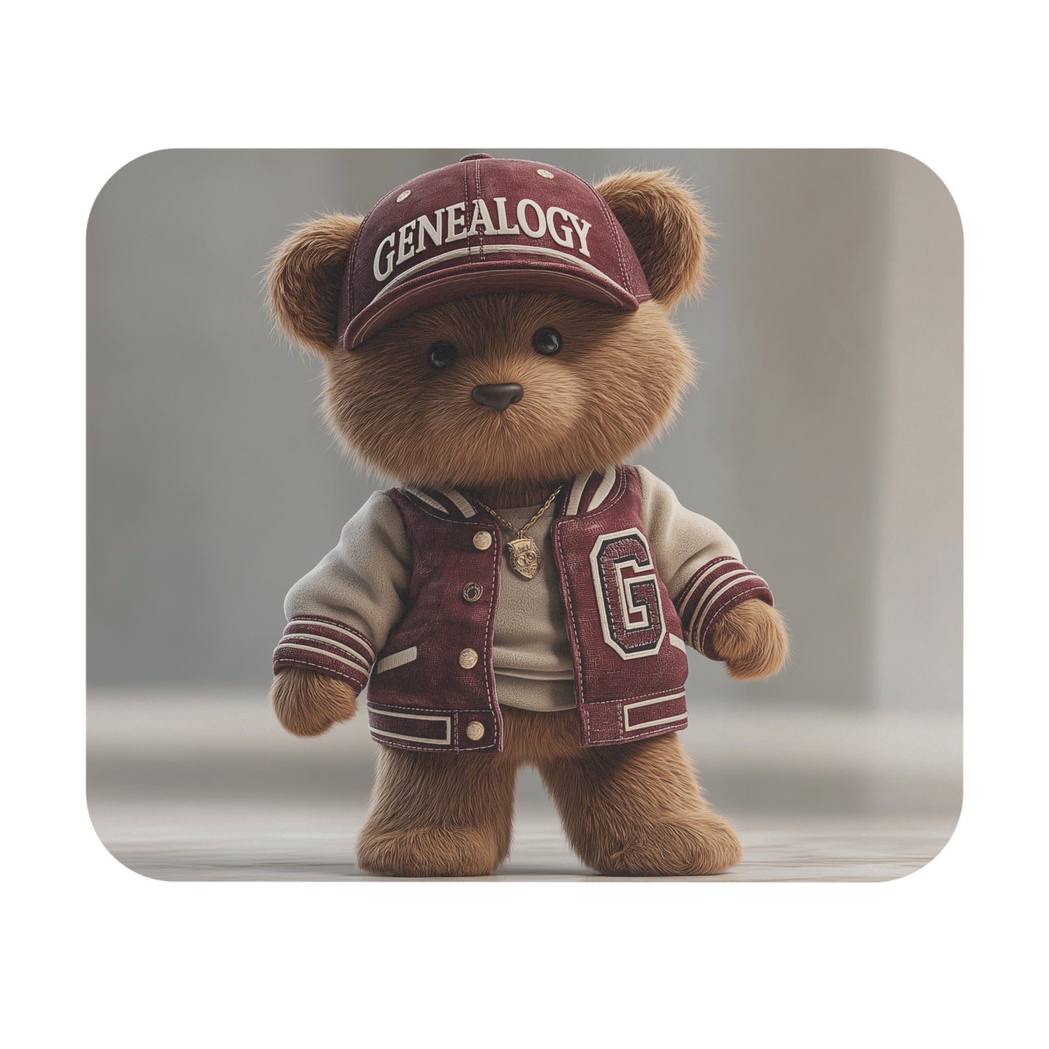 Genealogy Teddy Bear Mouse Pad in 9" × 8" by Genealogy Keepsakes
