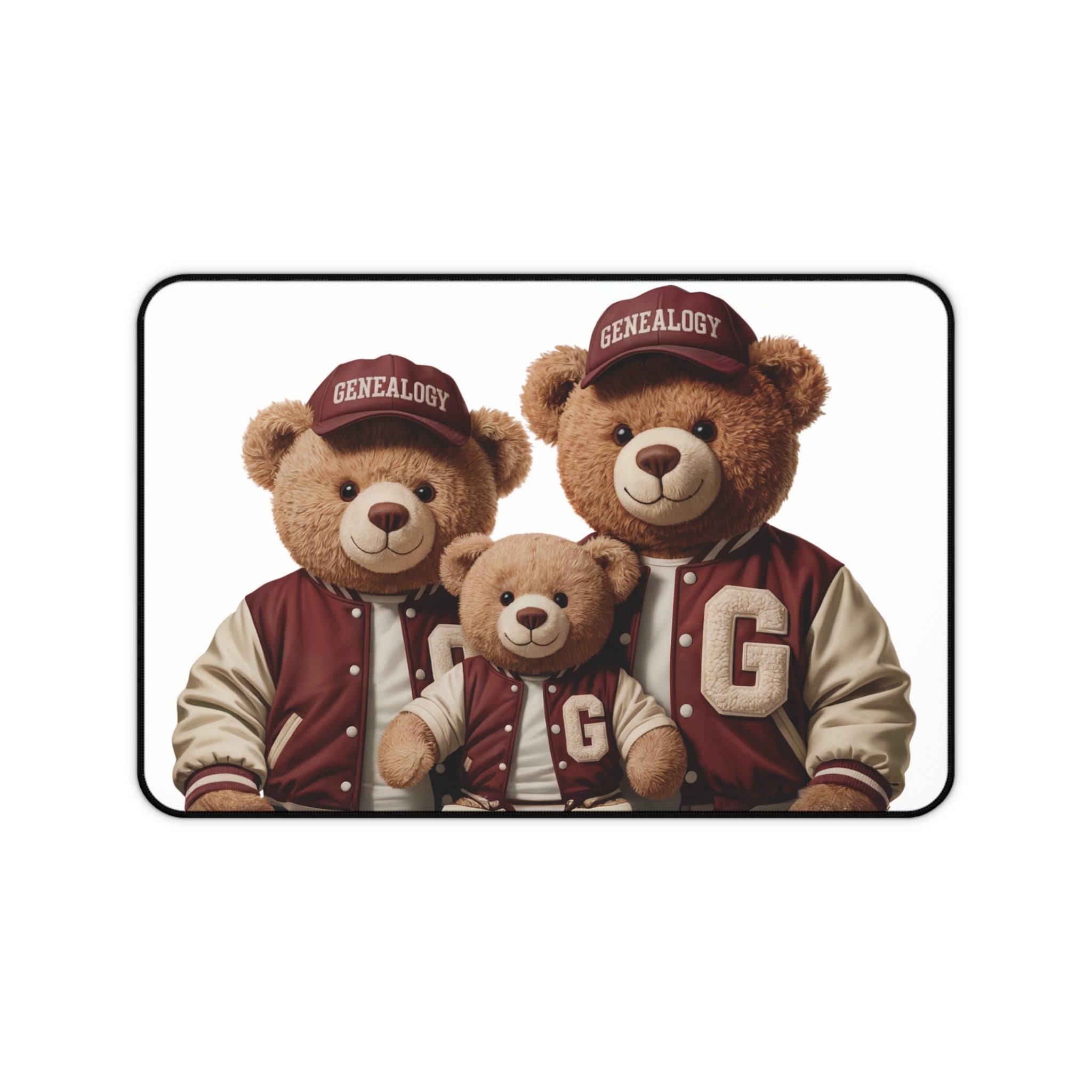 Genealogy Teddy Bears Desk Mat in 12" × 18" by Genealogy Keepsakes