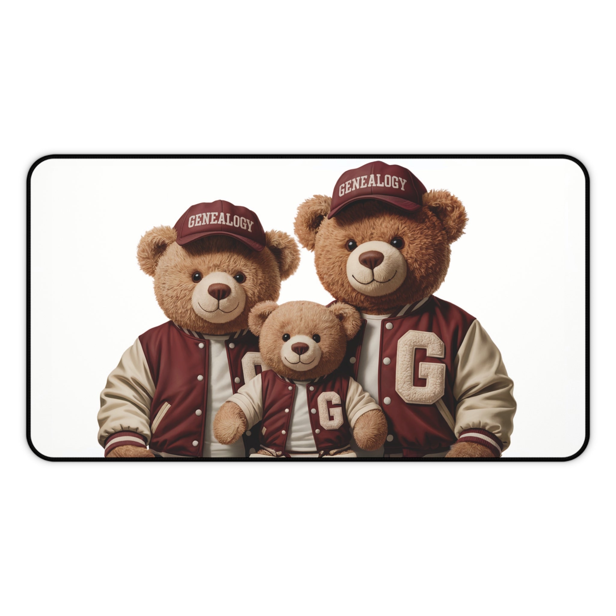 Genealogy Teddy Bears Desk Mat in 12" × 22" by Genealogy Keepsakes