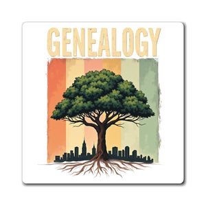 Genealogy Tree Refrigerator Magnet in 4" × 4" by Genealogy Keepsakes