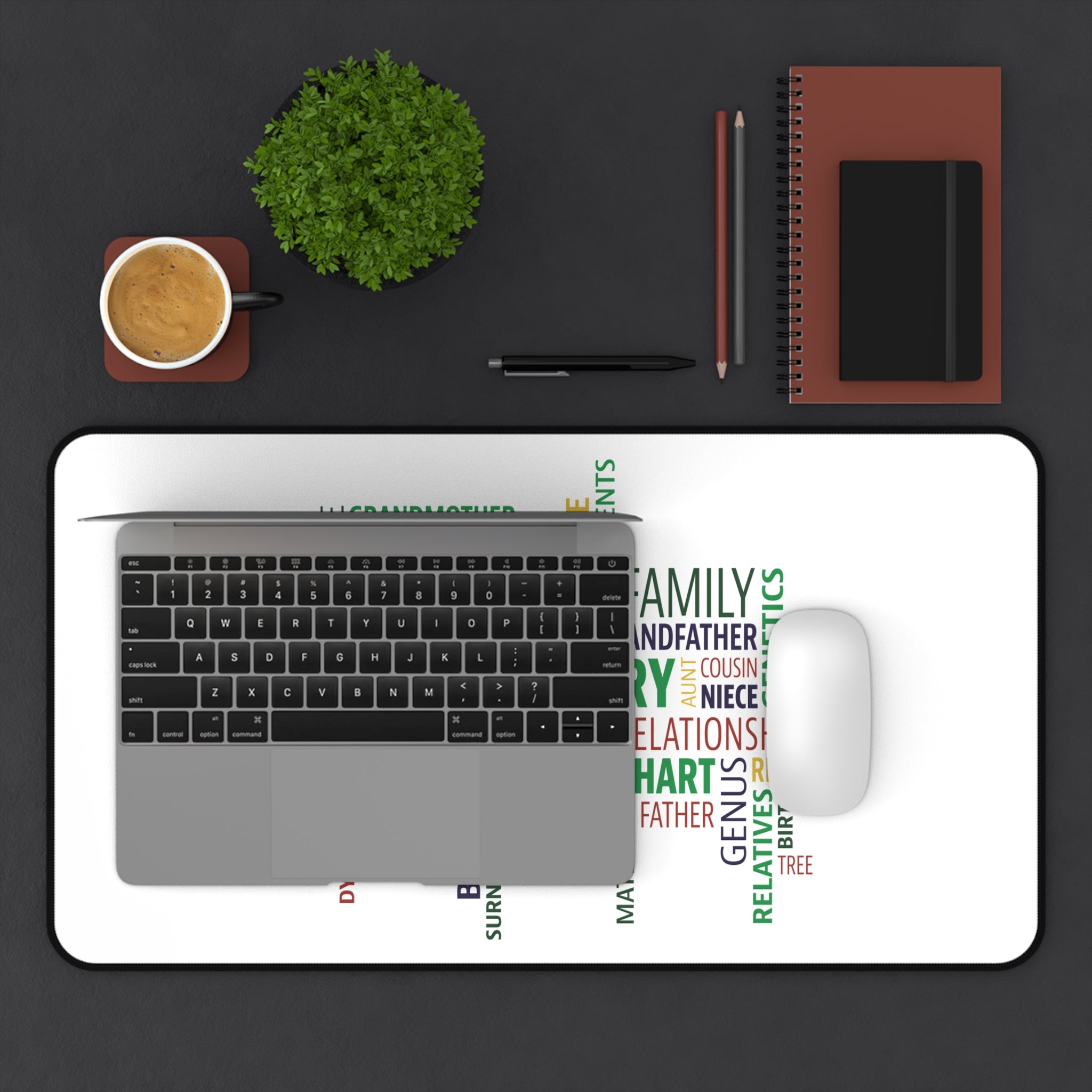Genealogy Word Cloud Desk Mat in 16" × 32" by Genealogy Keepsakes