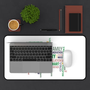 Genealogy Word Cloud Desk Mat in 16" × 32" by Genealogy Keepsakes