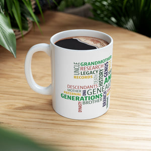 Genealogy Word Cloud Mug (11oz|15oz) in by Genealogy Keepsakes