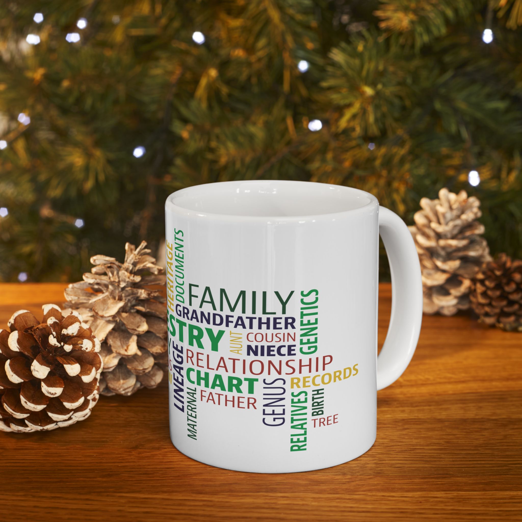 Genealogy Word Cloud Mug (11oz|15oz) in by Genealogy Keepsakes
