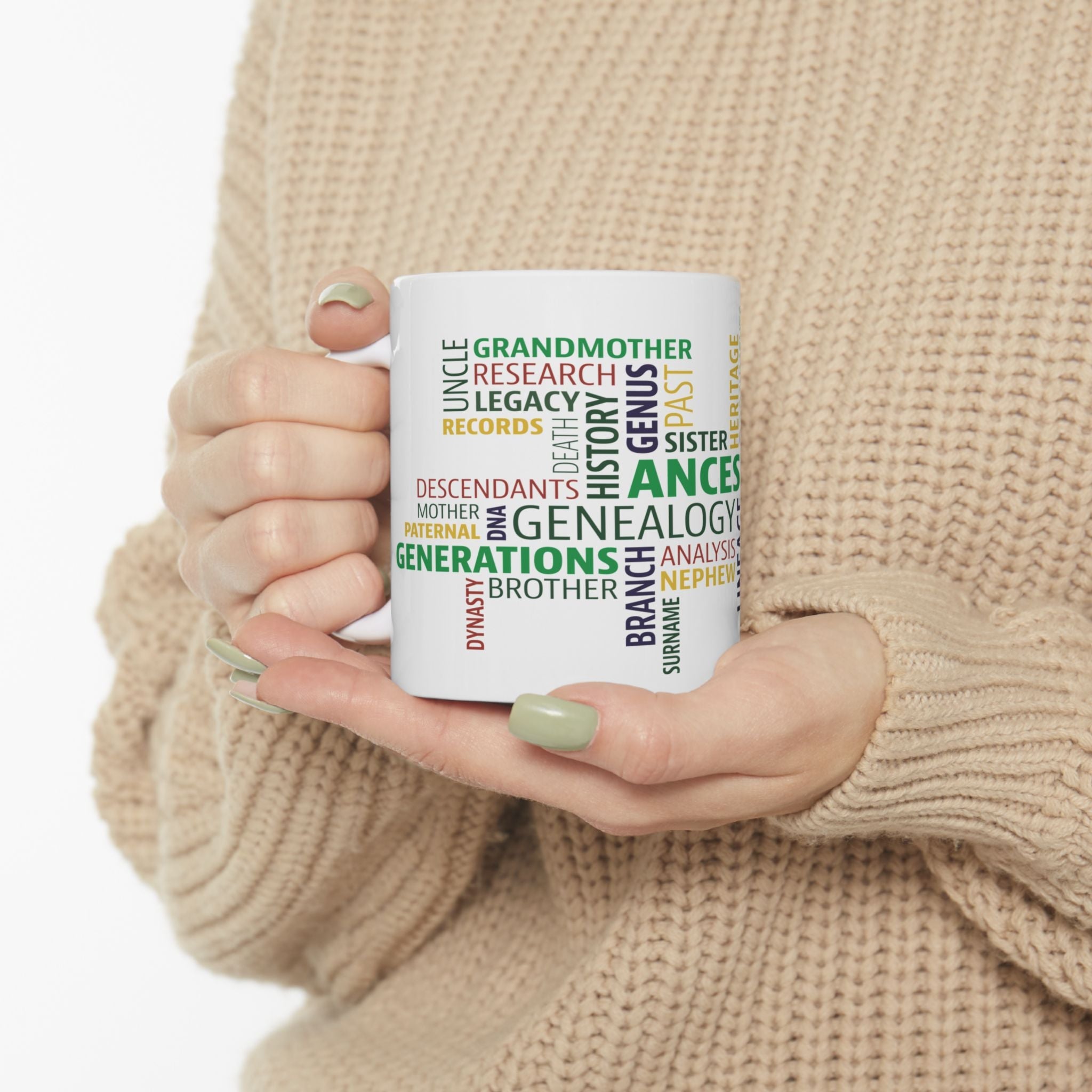 Genealogy Word Cloud Mug (11oz|15oz) in by Genealogy Keepsakes
