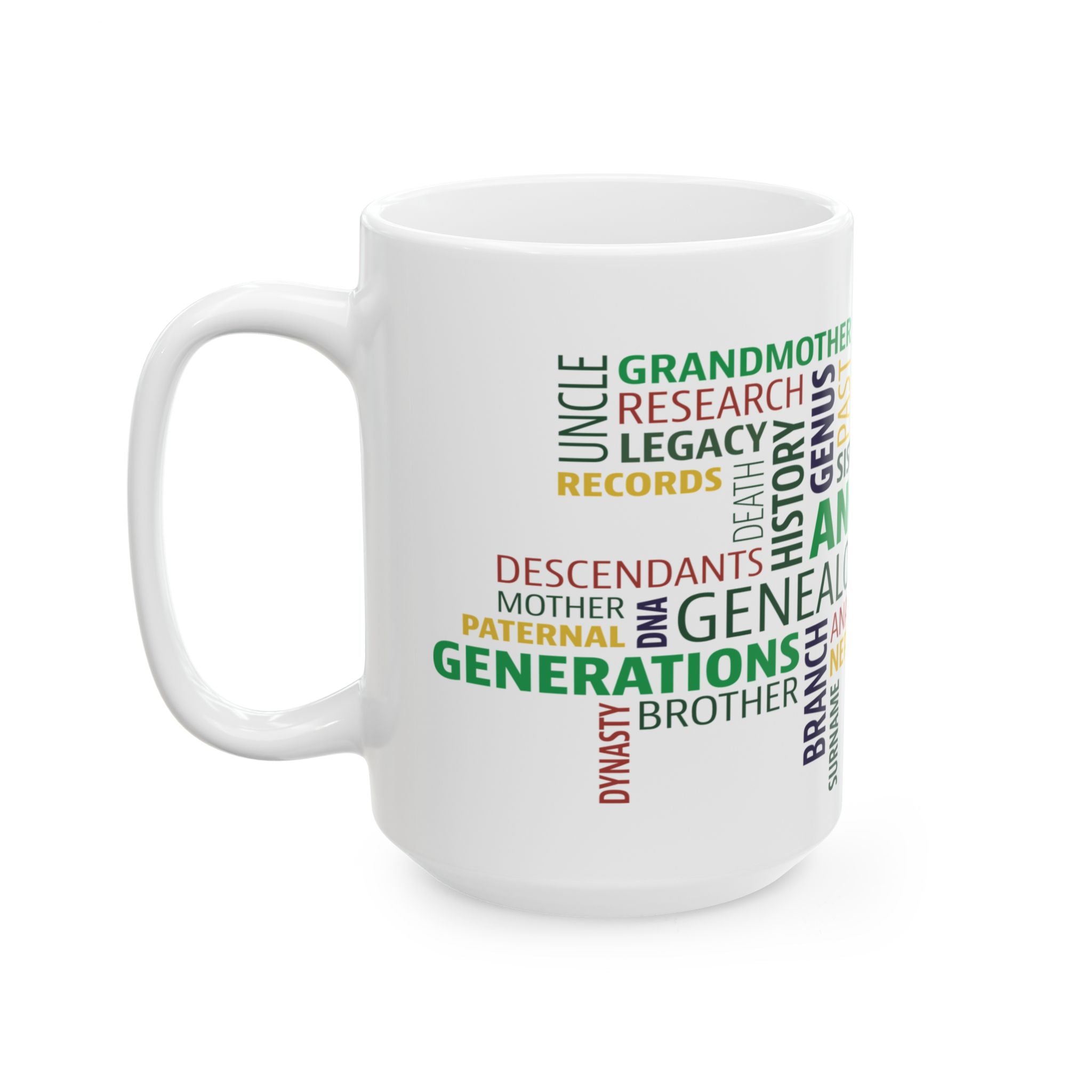 Genealogy Word Cloud Mug (11oz|15oz) in by Genealogy Keepsakes