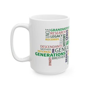 Genealogy Word Cloud Mug (11oz|15oz) in by Genealogy Keepsakes