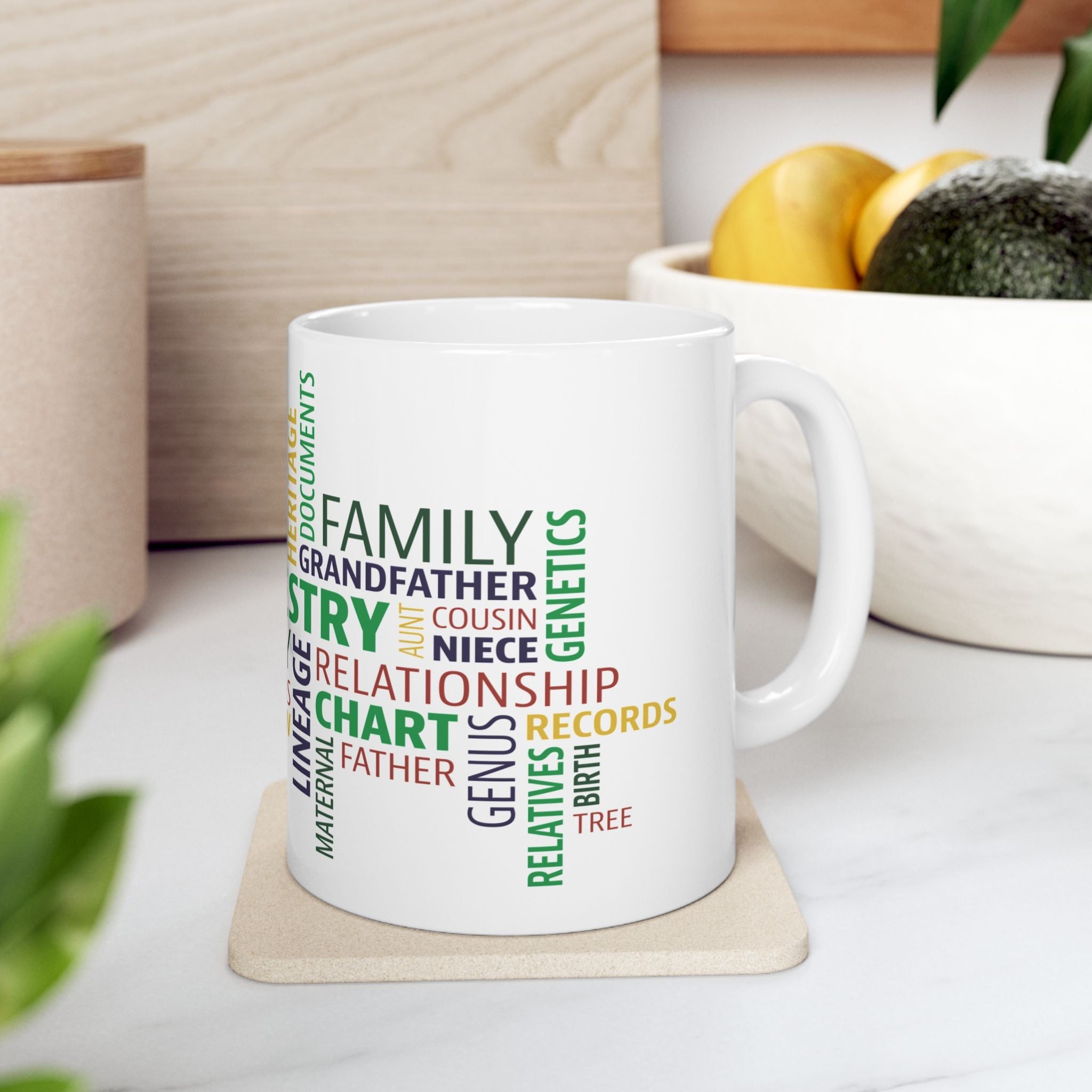 Genealogy Word Cloud Mug (11oz|15oz) in by Genealogy Keepsakes