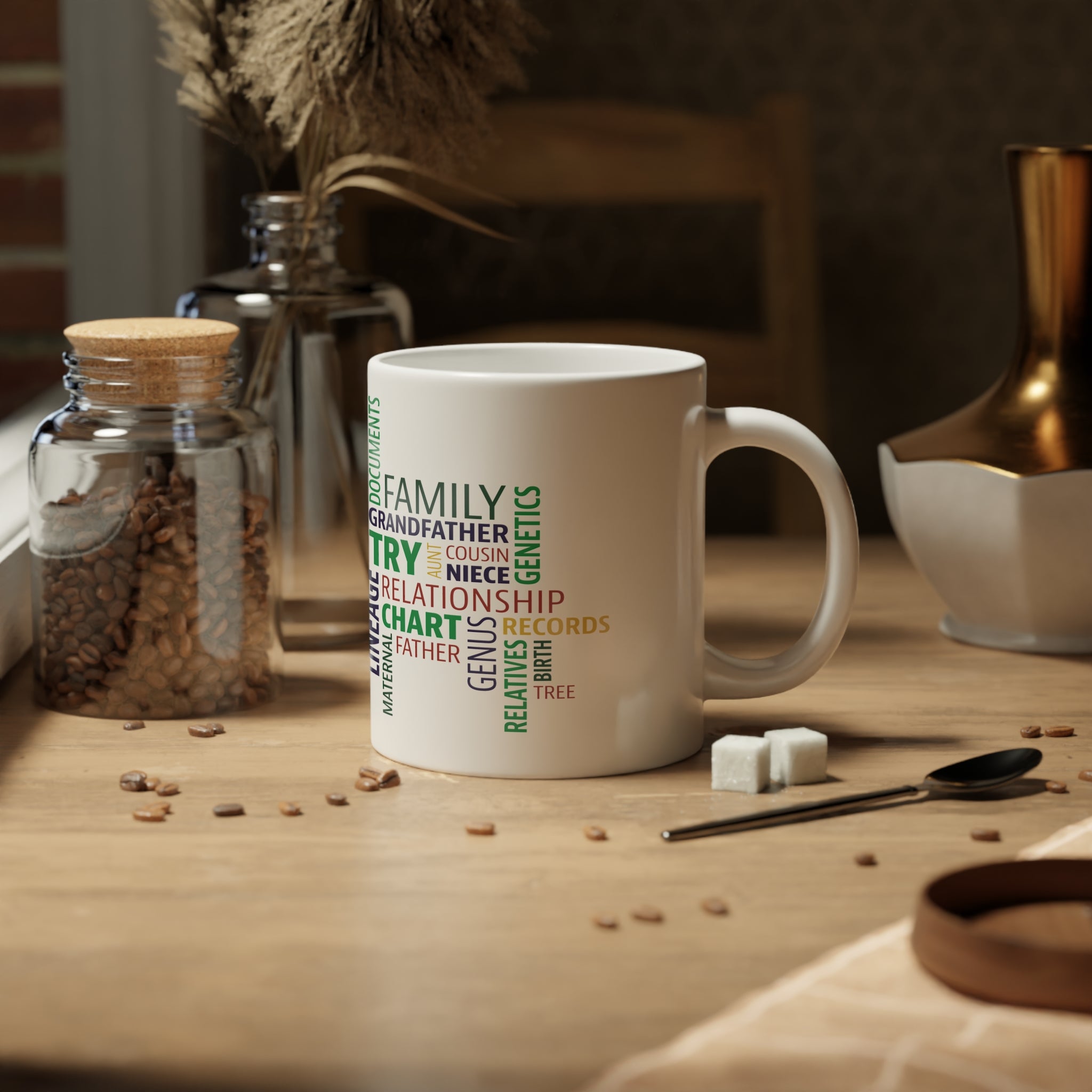 Genealogy Word Cloud Mug (20oz) in by Genealogy Keepsakes