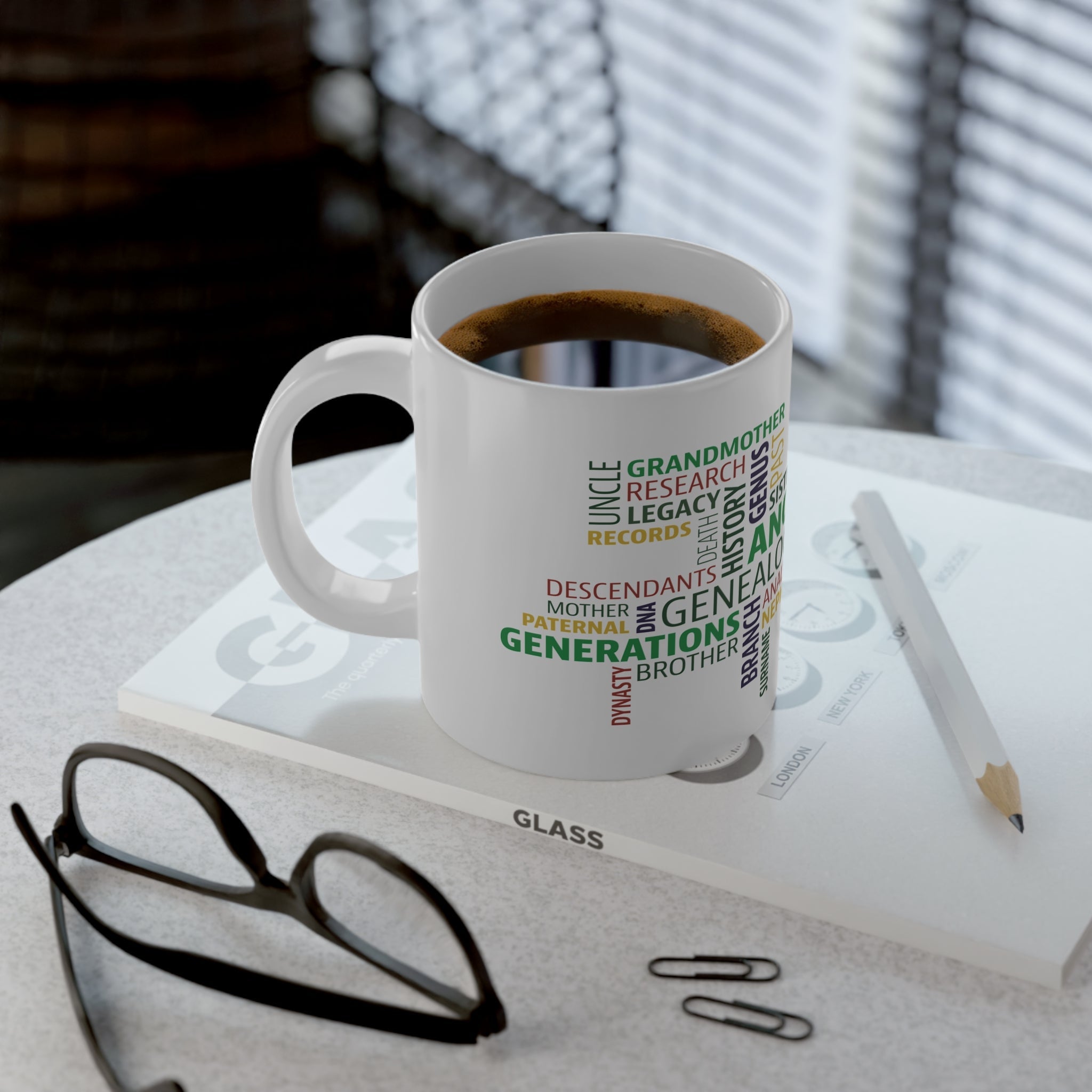 Genealogy Word Cloud Mug (20oz) in by Genealogy Keepsakes