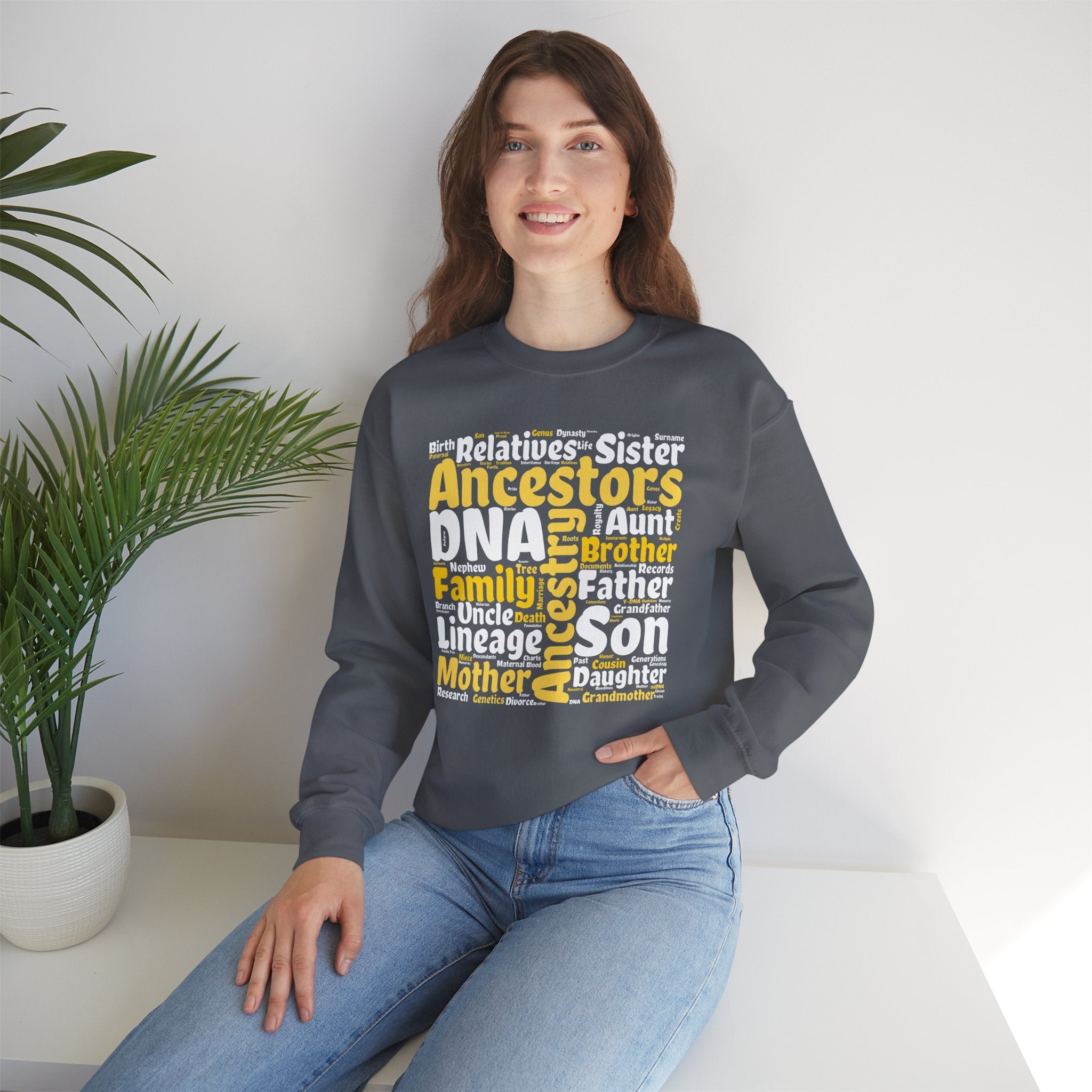Genealogy Word Cloud Sweatshirt in by Genealogy Keepsakes