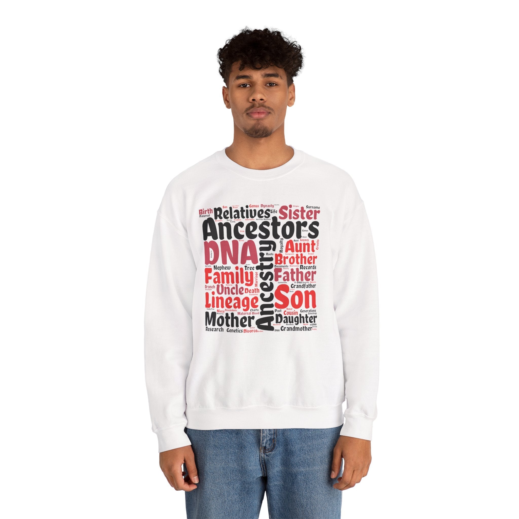 Genealogy Word Cloud Sweatshirt in by Genealogy Keepsakes