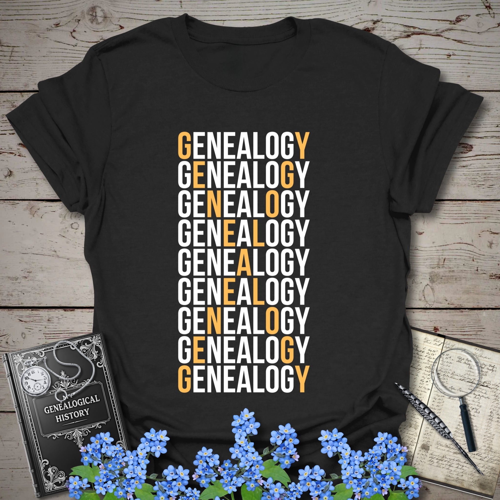 Genealogy X T-Shirt in Black by Genealogy Keepsakes