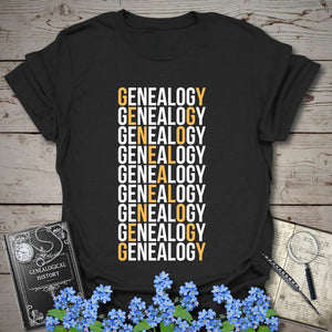 Genealogy X T-Shirt in Black by Genealogy Keepsakes