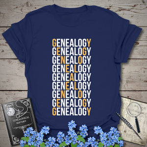 Genealogy X T-Shirt in Navy by Genealogy Keepsakes