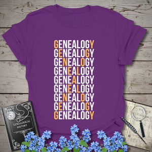 Genealogy X T-Shirt in Purple by Genealogy Keepsakes