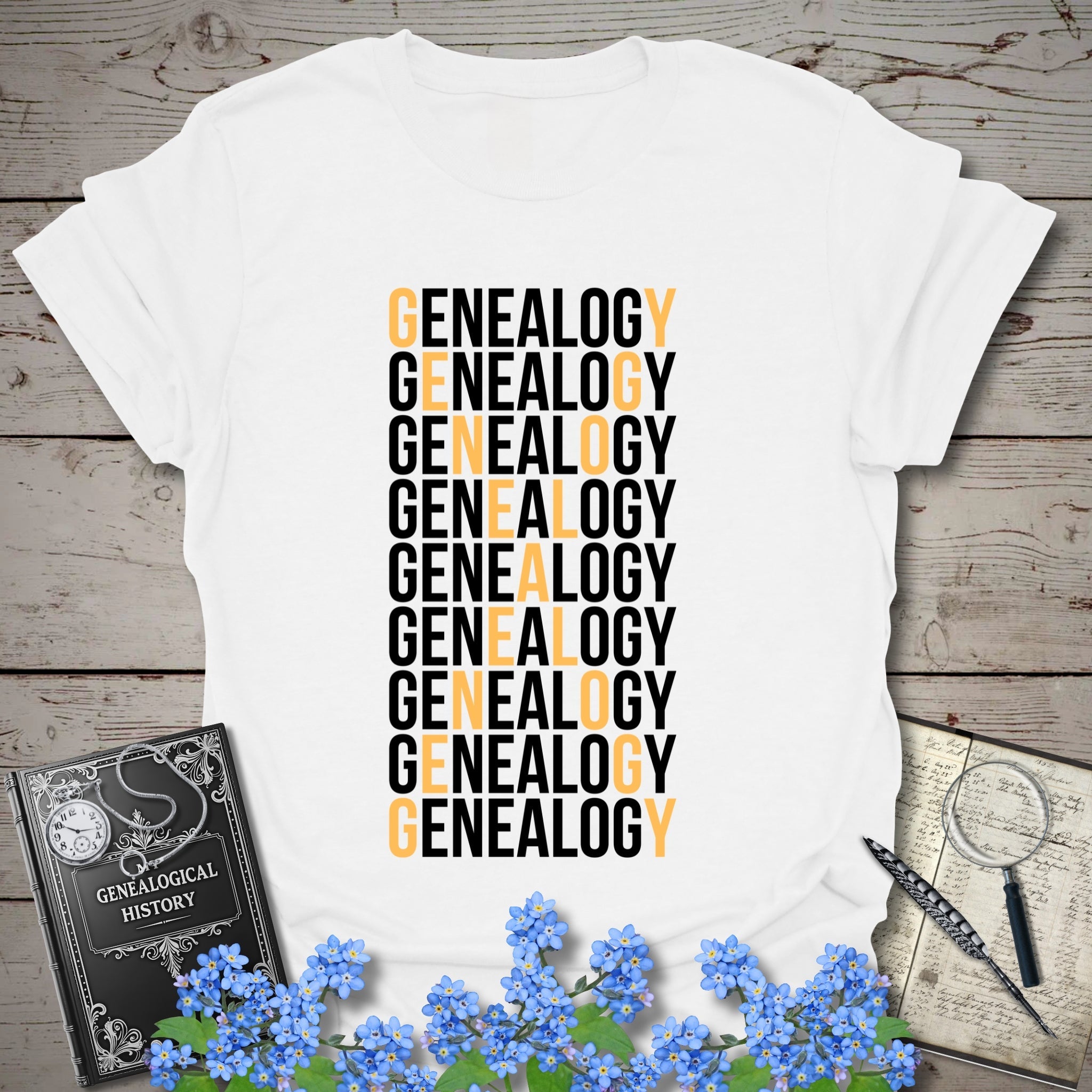 Genealogy X T-Shirt in White by Genealogy Keepsakes