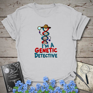 Genetic Detective T-Shirt in Ice Grey by Genealogy Keepsakes