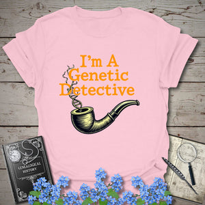 Genetic Detective T-Shirt in Light Pink by Genealogy Keepsakes