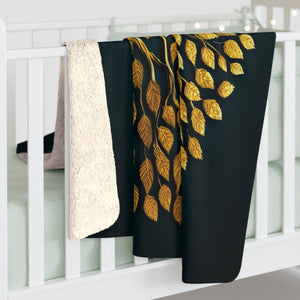 Golden Tree of Life Sherpa Fleece Blanket in 30" × 40" by Genealogy Keepsakes