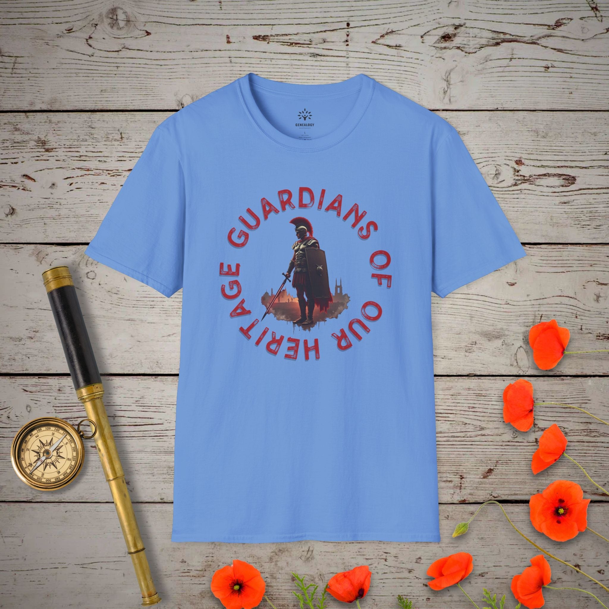 Guardians of our Heritage T-Shirt in Carolina Blue by Genealogy Keepsakes