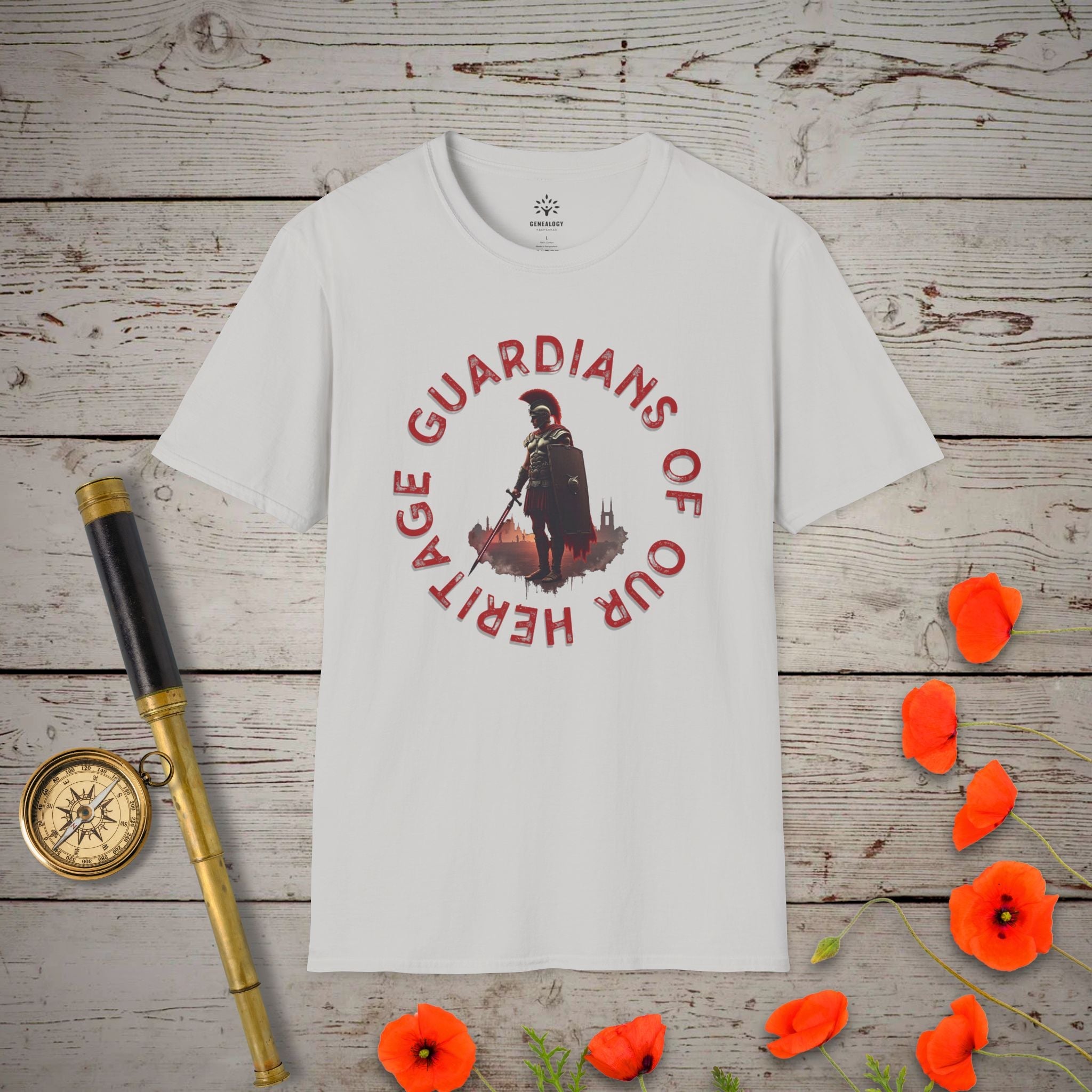 Guardians of our Heritage T-Shirt in Ice Grey by Genealogy Keepsakes