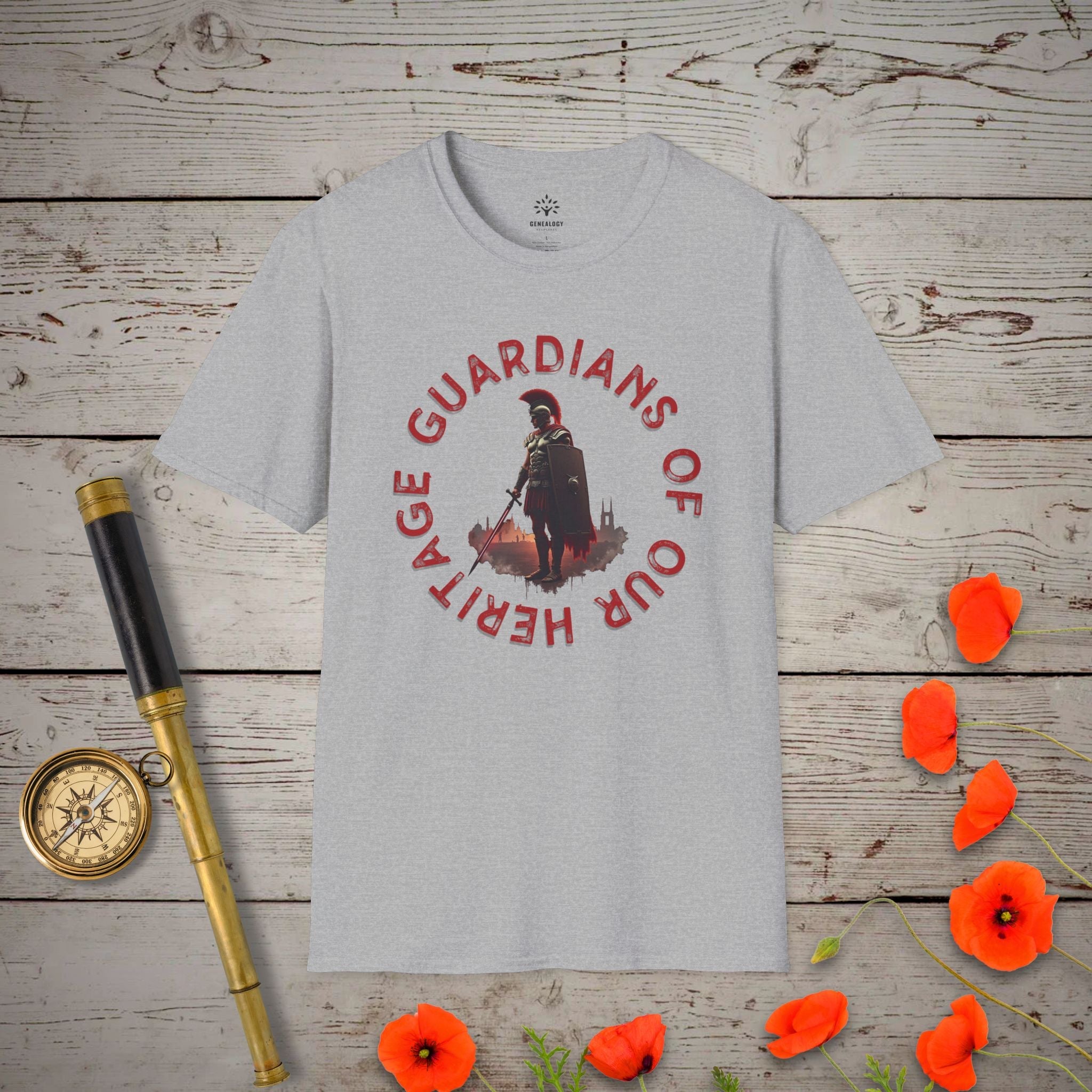 Guardians of our Heritage T-Shirt in Sport Grey by Genealogy Keepsakes