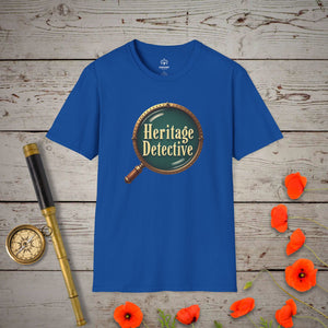 Heritage Detective T-Shirt in Royal by Genealogy Keepsakes