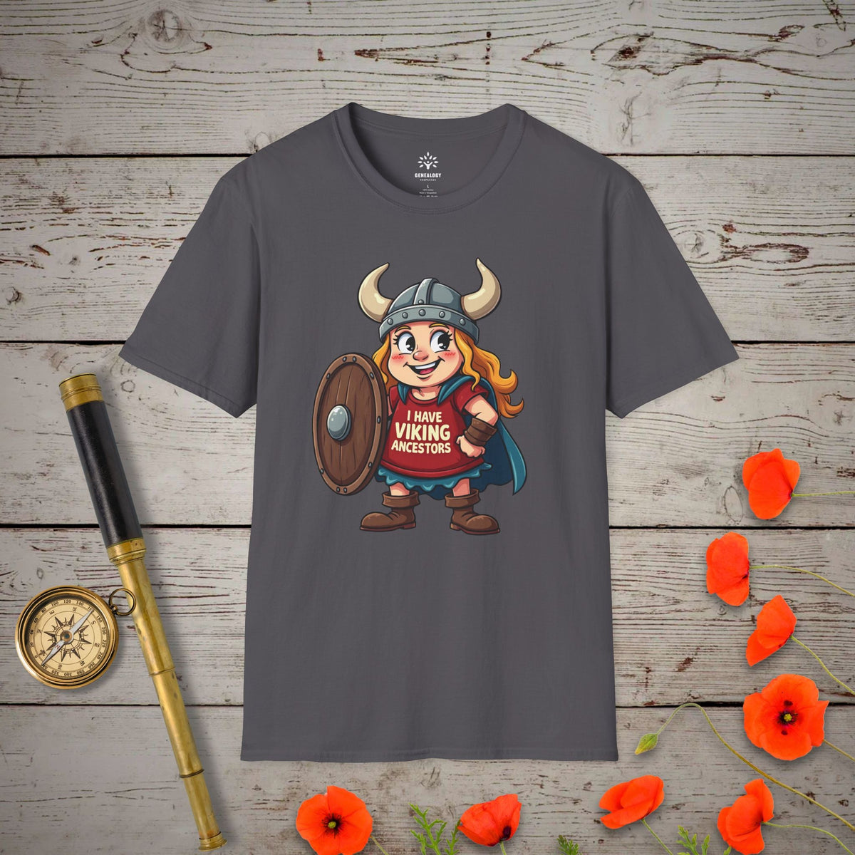 I Have Viking Ancestors T-Shirt - Genealogy Keepsakes Custom Genealogy Gift - Charcoal S