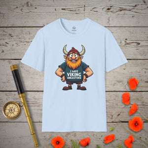 I Have Viking Ancestors T-Shirt in Light Blue by Genealogy Keepsakes